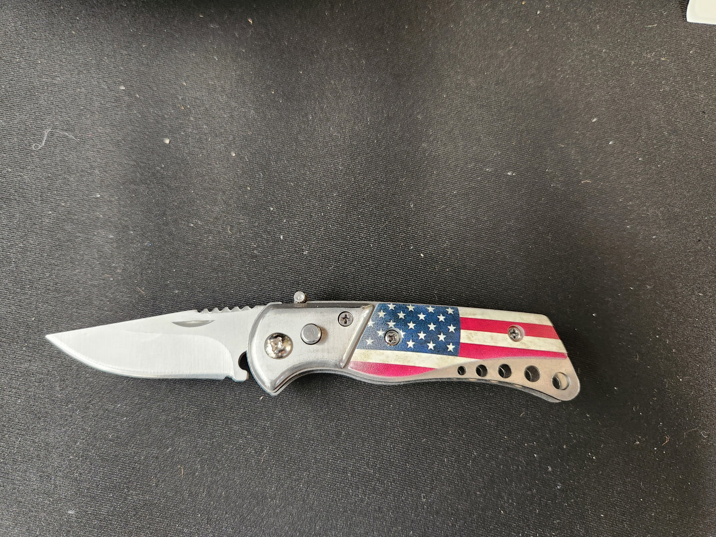 USA Flag Push Knife