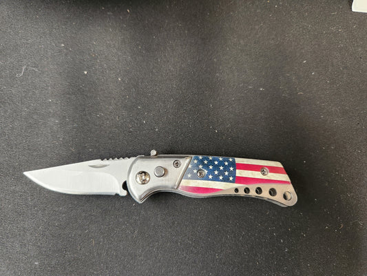 USA Flag Push Knife