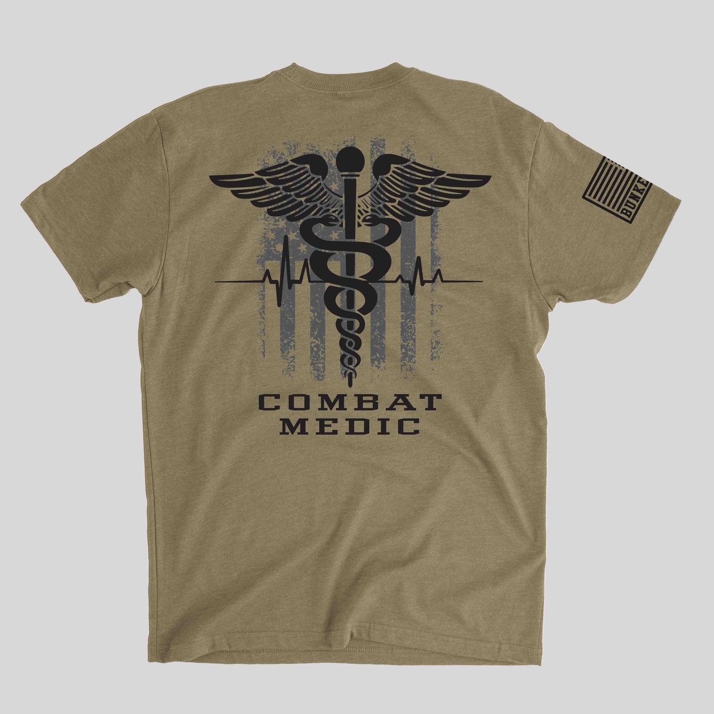 Combat Medic Badge Coyote Brown T-shirt