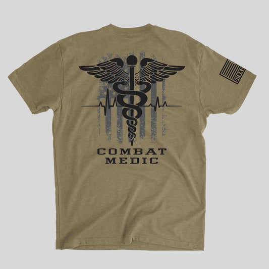 Combat Medic Badge Coyote Brown T-shirt