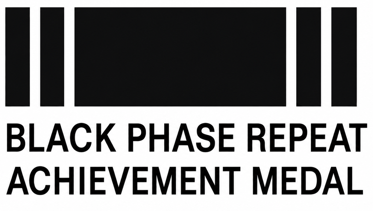 BLACK PHASE REPEAT MEDAL PVC Patch