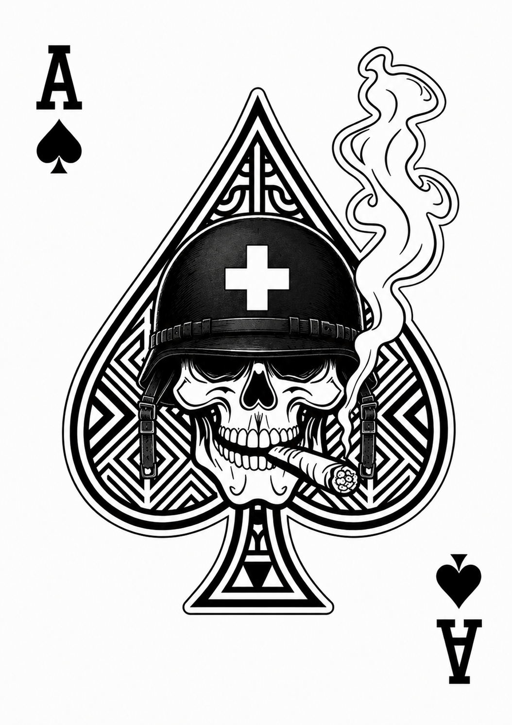 Ace of Spades Smoke Glow-in-Dark PVC Patch