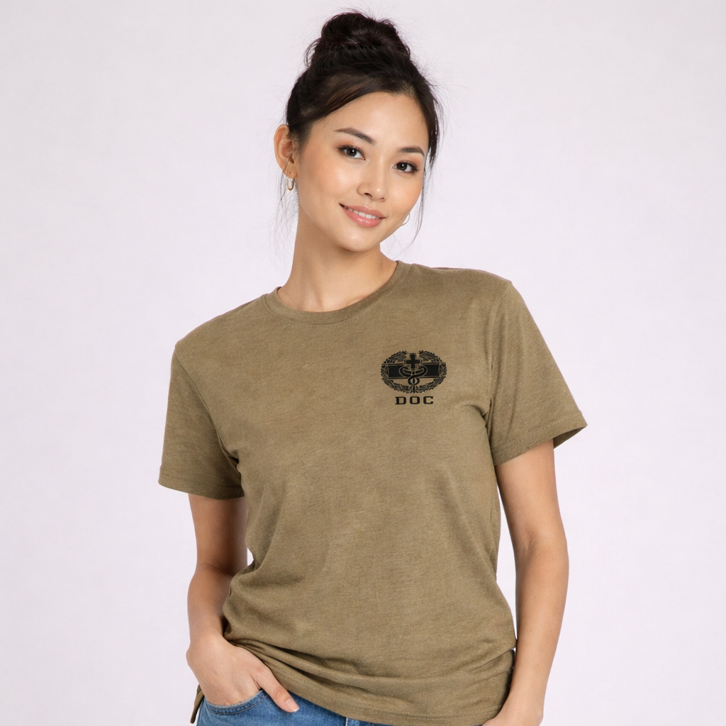 Combat Medic Badge "DOC" Coyote Brown T-shirt