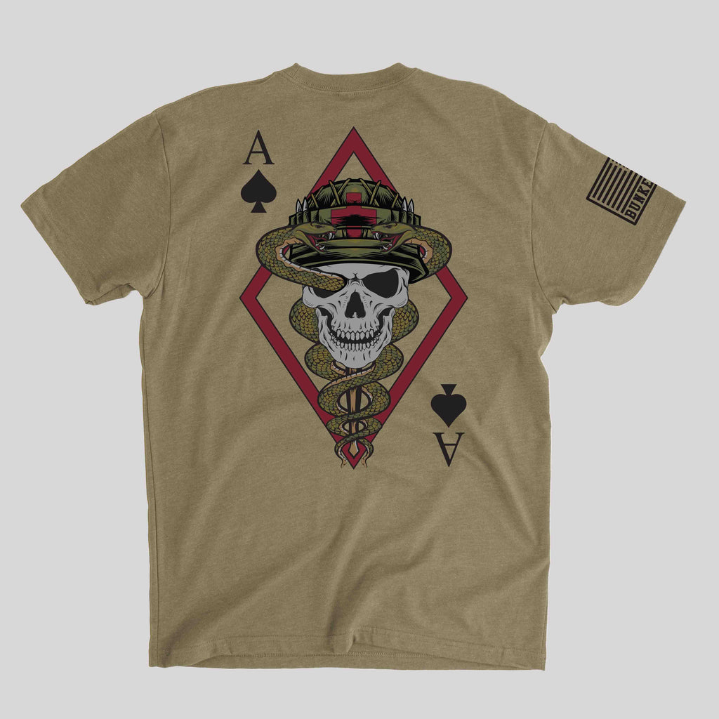 Medical Ace of Spades T-shirt Coyote Brown