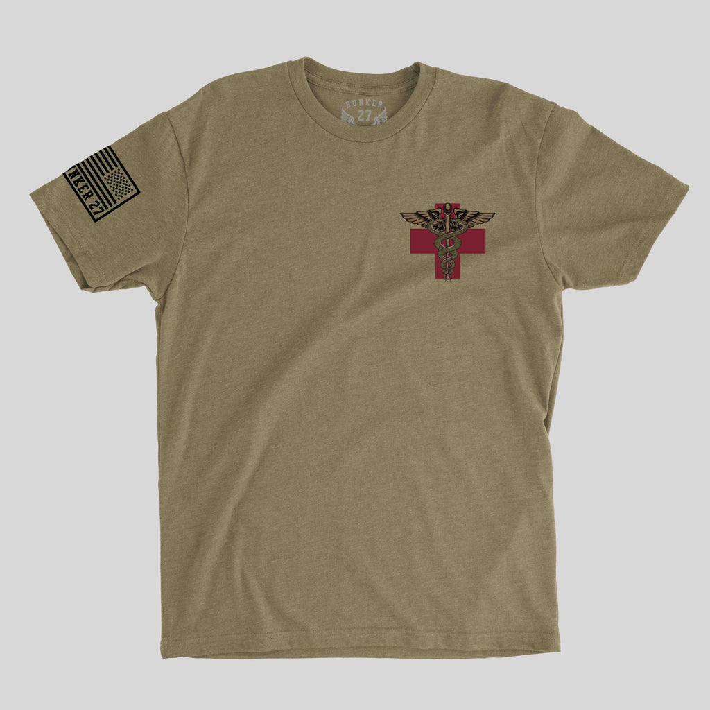 Medical Ace of Spades T-shirt Coyote Brown