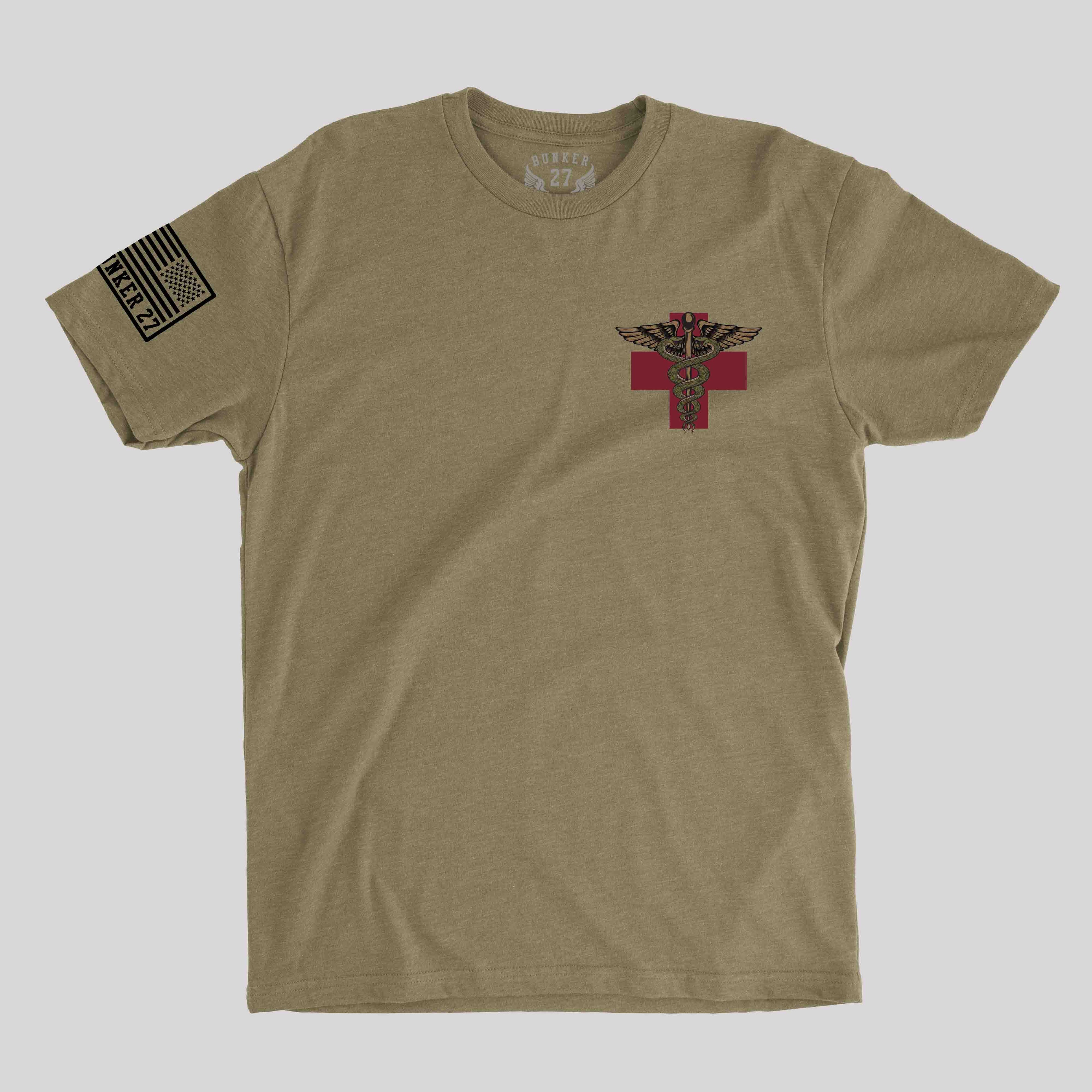 Medical Ace of Spades T-shirt Coyote Brown